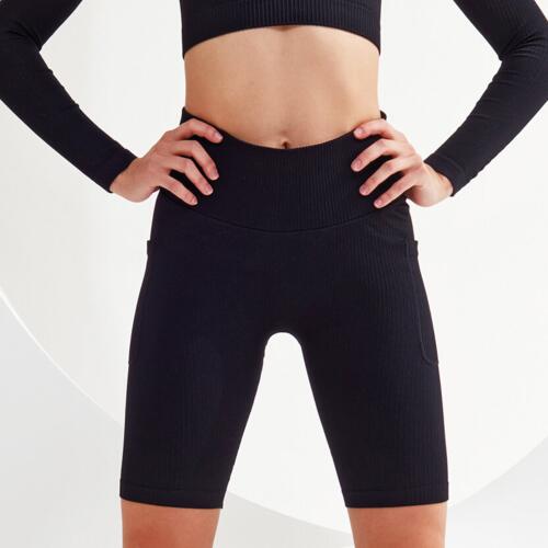 Women’s TriDri® ribbed seamless '3D Fit' cycle shorts Thumbnail